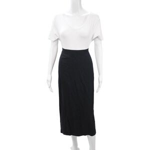 Tamotsu Women Black Straight Pencil Skirt 71% Acetate 29% Viscose Size 22W